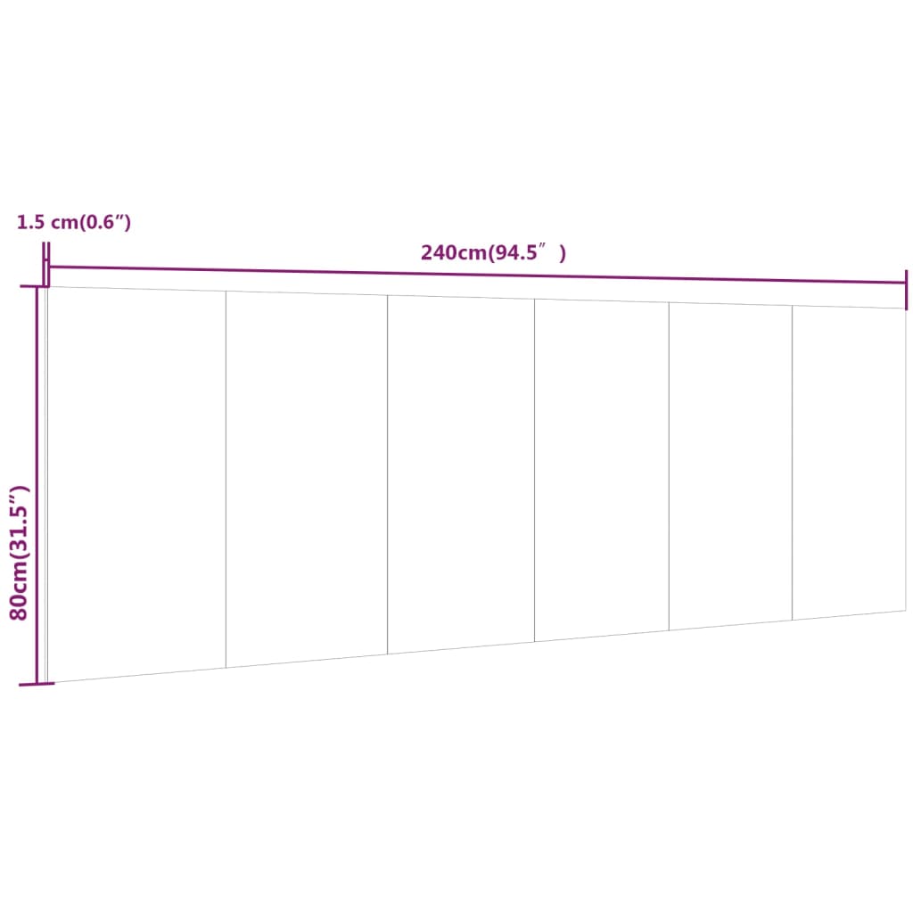 Veggmontert Sengegavl Sonoma Eik 240X1,5X80 Cm Konstruert Tre