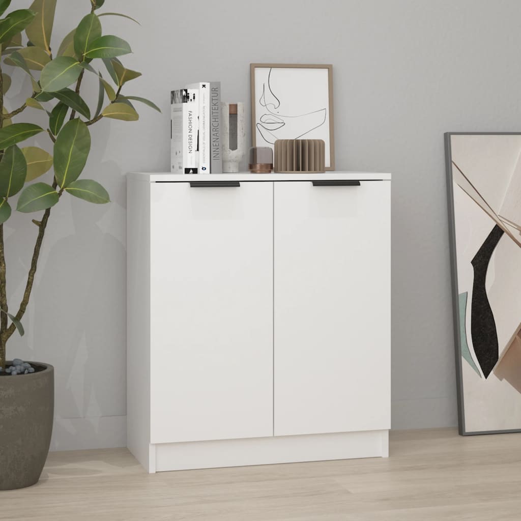 Skjenk Hvit 60X30X70 Cm Konstruert Tre