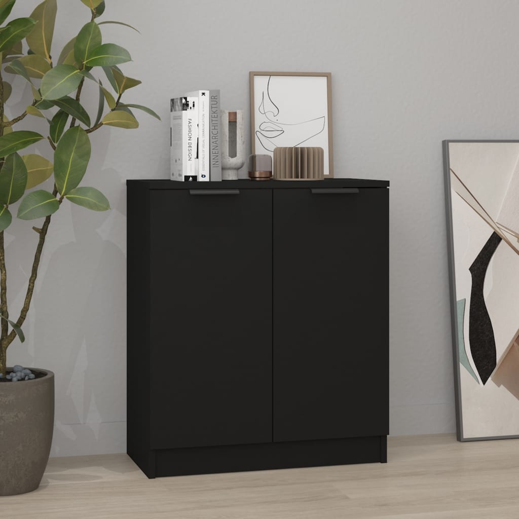 Skjenk Svart 60X30X70 Cm Konstruert Tre