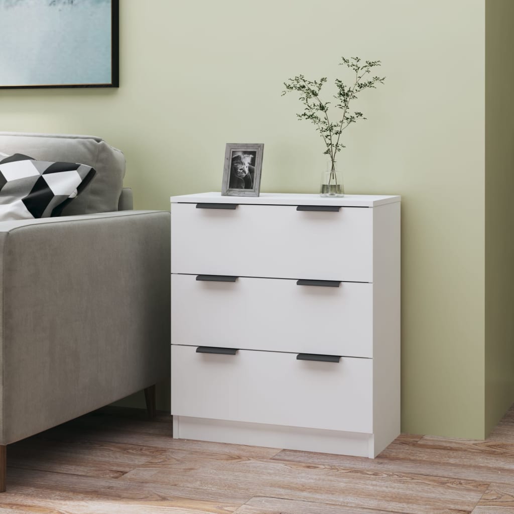 Skjenk Hvit 60X30X70 Cm Konstruert Tre