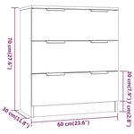 Skjenk Sonoma Eik 60X30X70 Cm Konstruert Tre