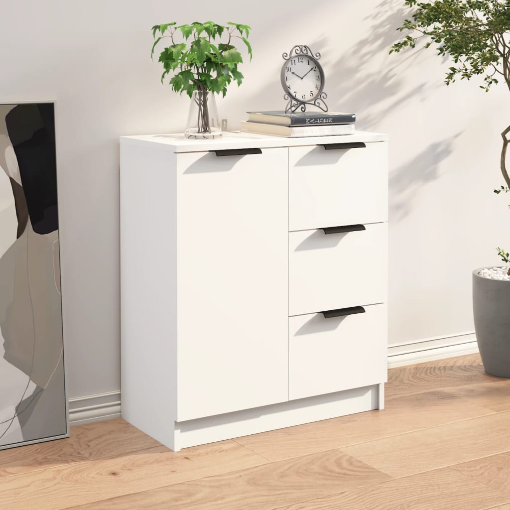 Skjenk Hvit 60X30X70 Cm Konstruert Tre