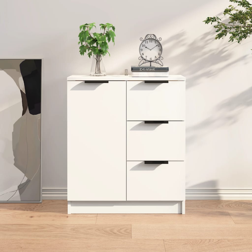 Skjenk Hvit 60X30X70 Cm Konstruert Tre