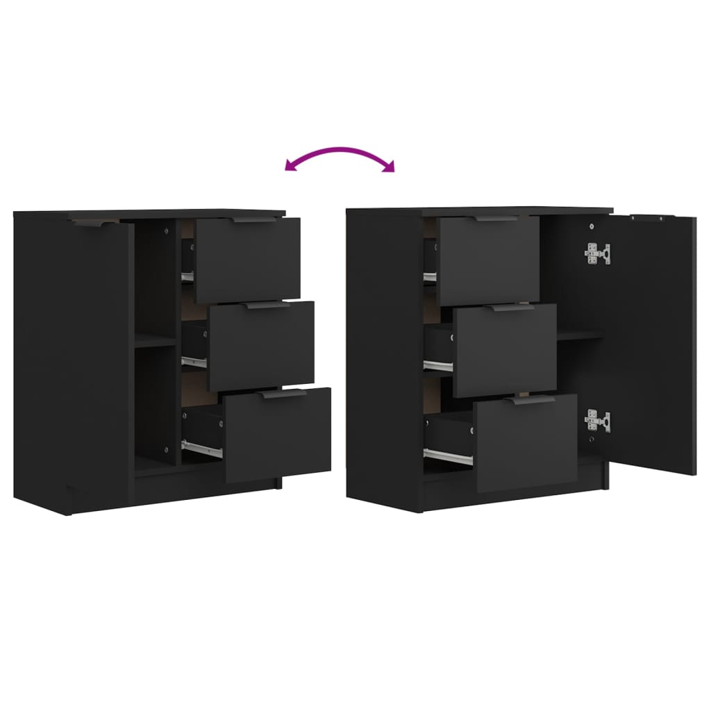 Sidebord Svart 60X30X70 Cm Konstruert Tre