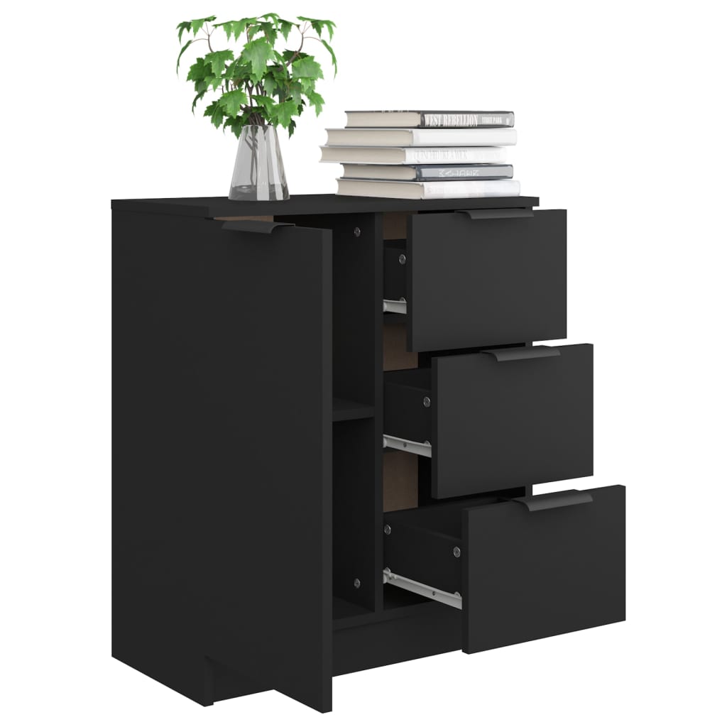 Sidebord Svart 60X30X70 Cm Konstruert Tre