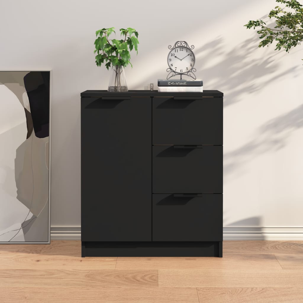 Sidebord Svart 60X30X70 Cm Konstruert Tre