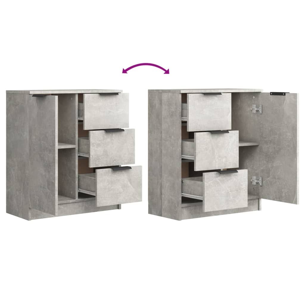 Skjenk Betonggrå 60X30X70 Cm Konstruert Tre
