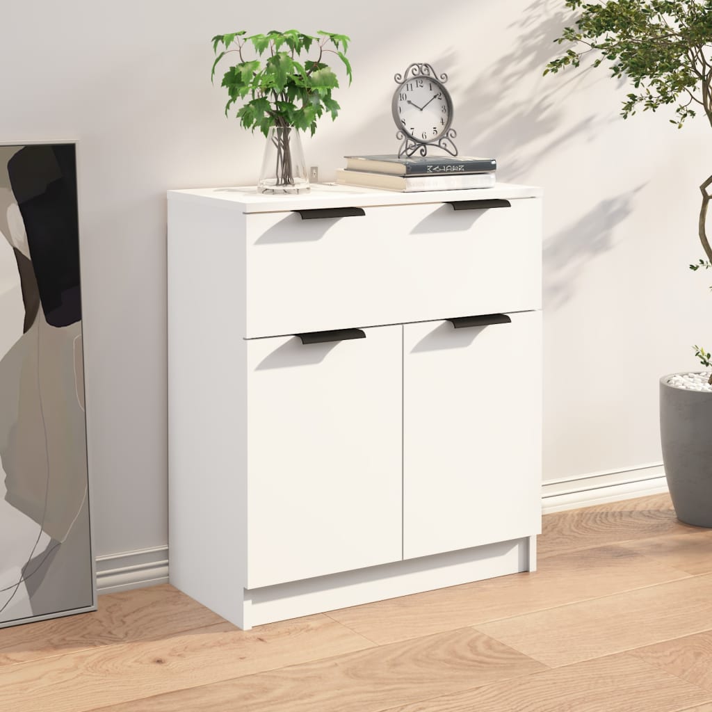 Skjenk Hvit 60X30X70 Cm Konstruert Tre