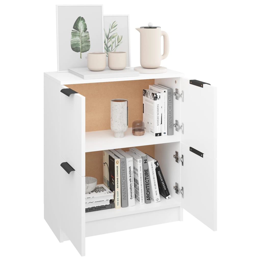 Skjenk Hvit 60X30X70 Cm Konstruert Tre