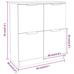 Skjenk Hvit 60X30X70 Cm Konstruert Tre