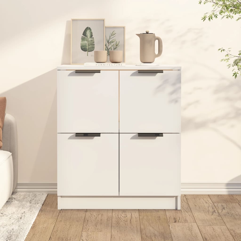 Skjenk Hvit 60X30X70 Cm Konstruert Tre