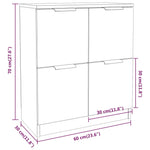 Skjenk Sonoma Eik 60X30X70 Cm Konstruert Tre