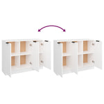 Skjenk Hvit 90,5X30X70 Cm Konstruert Tre