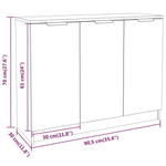 Skjenk Hvit 90,5X30X70 Cm Konstruert Tre