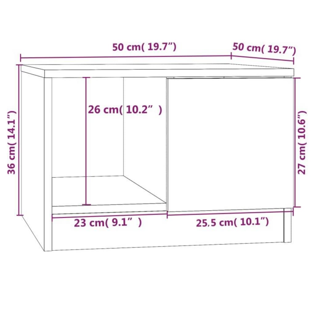 Salongbord Svart 50X50X36 Cm Konstruert Tre