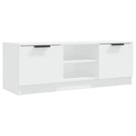 Tv-Benk Hvit 102X35X36,5 Cm Konstruert Tre