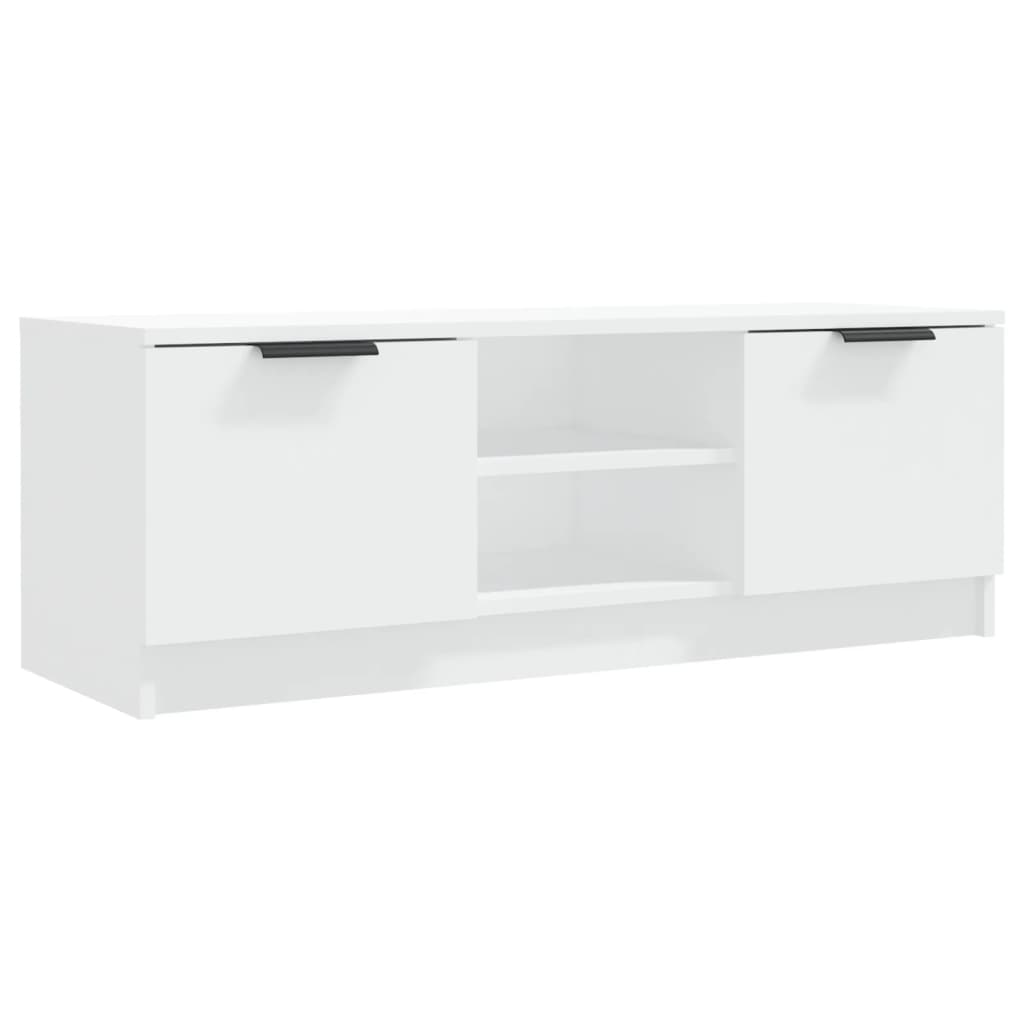 Tv-Benk Hvit 102X35X36,5 Cm Konstruert Tre