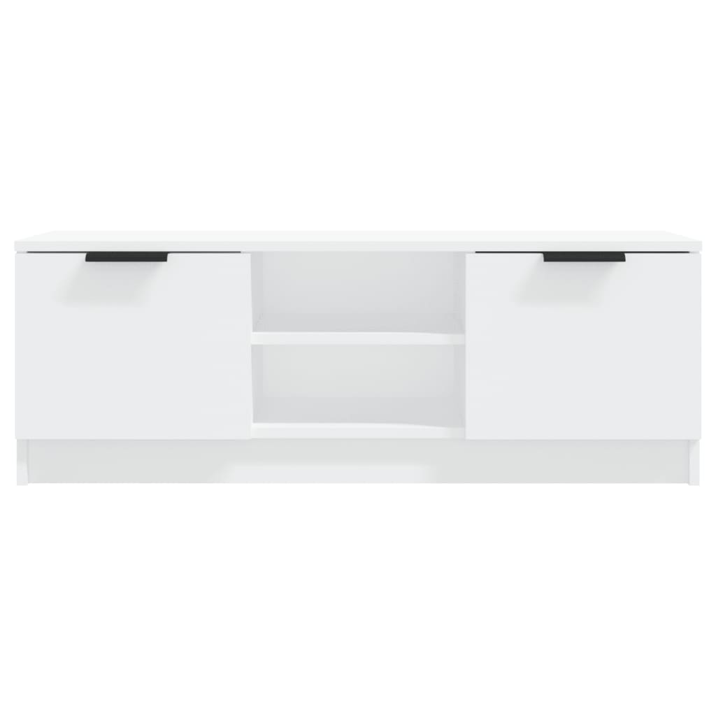 Tv-Benk Hvit 102X35X36,5 Cm Konstruert Tre