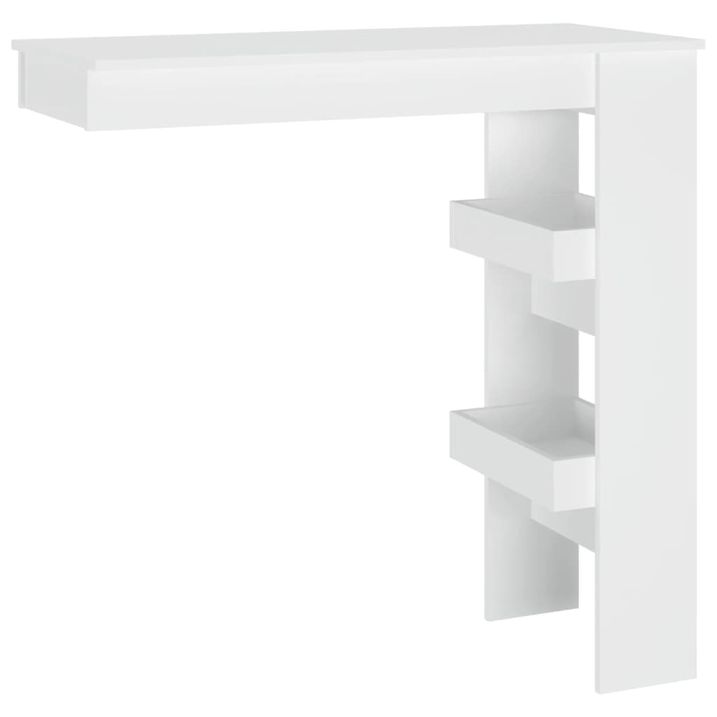 Veggmontert Barbord Hvit 102X45X103,5 Cm Konstruert Tre