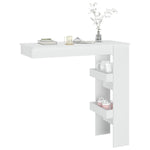 Veggmontert Barbord Hvit 102X45X103,5 Cm Konstruert Tre