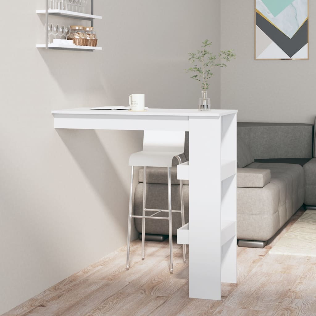 Veggmontert Barbord Hvit 102X45X103,5 Cm Konstruert Tre