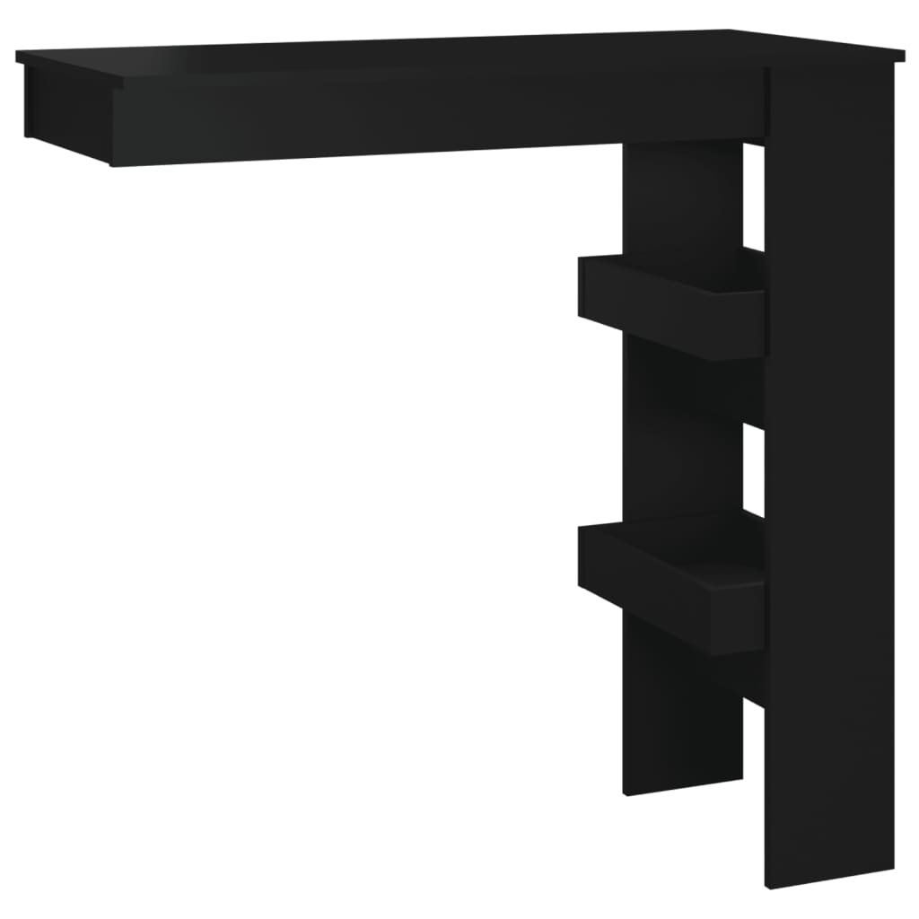 Veggmontert Barbord Svart 102X45X103,5 Cm Konstruert Tre