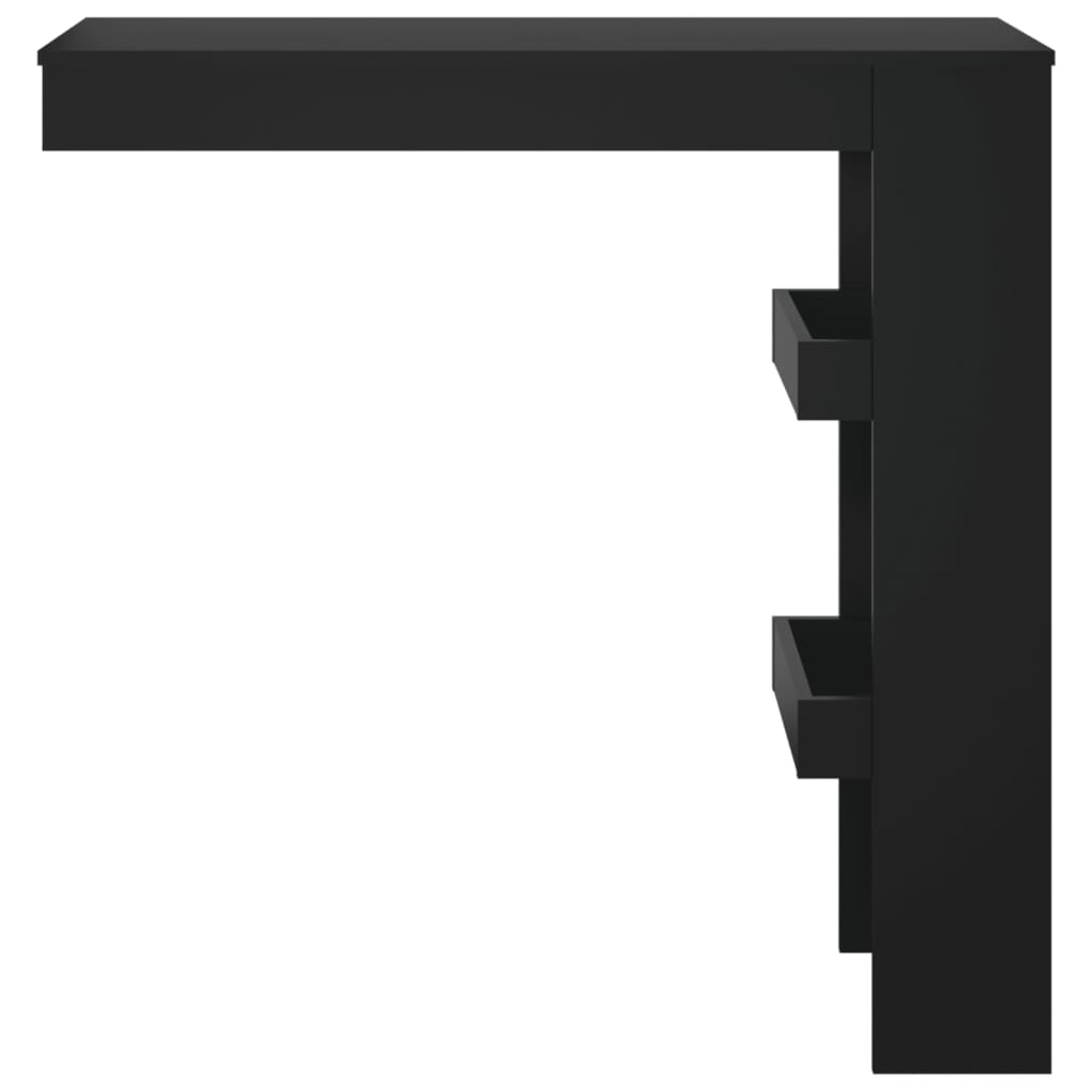 Veggmontert Barbord Svart 102X45X103,5 Cm Konstruert Tre