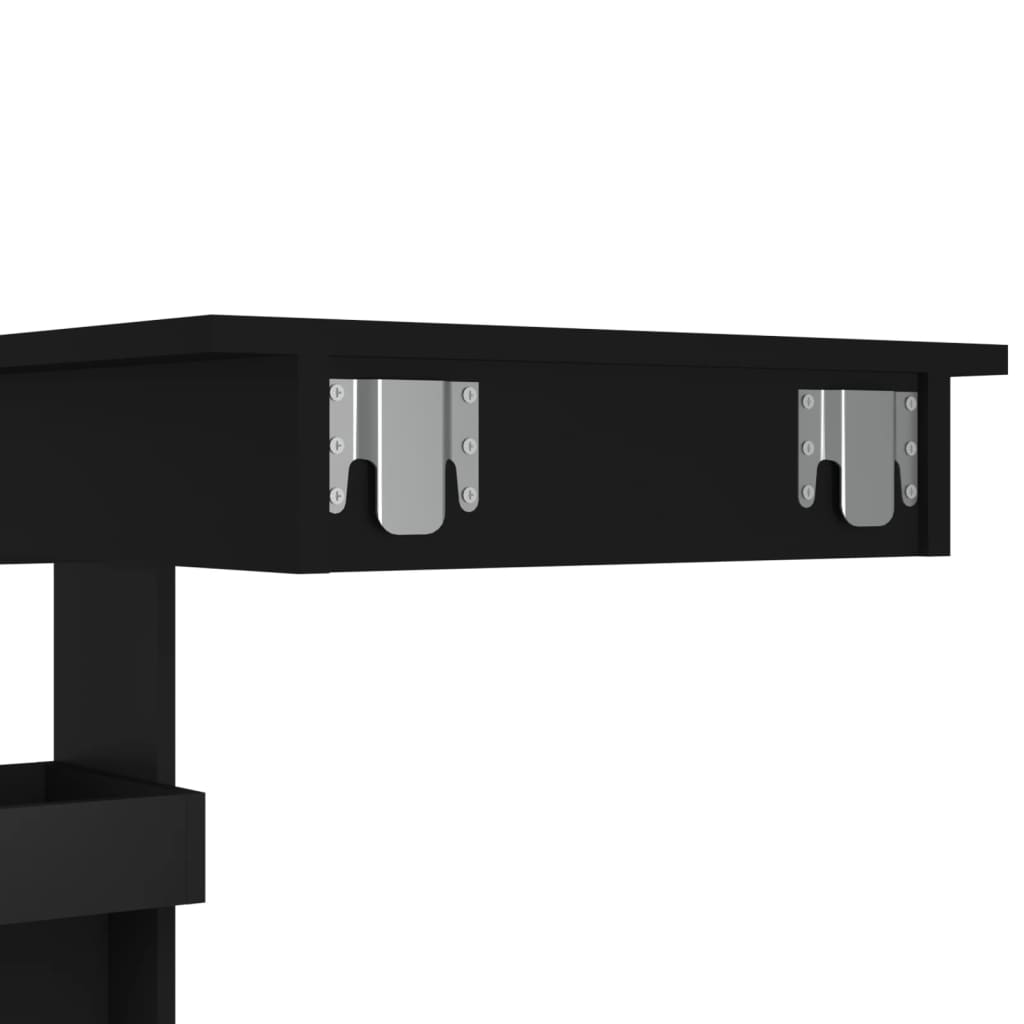 Veggmontert Barbord Svart 102X45X103,5 Cm Konstruert Tre