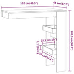 Veggmontert Barbord Sonoma Eik 102X45X103,5 Cm Konstruert Tre