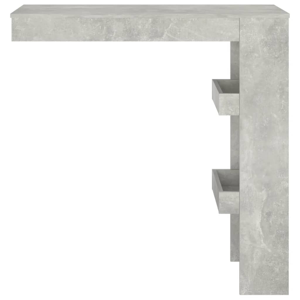 Veggmontert Barbord Betonggrå 102X45X103,5 Cm Konstruert Tre