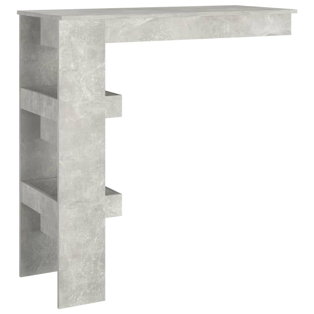 Veggmontert Barbord Betonggrå 102X45X103,5 Cm Konstruert Tre