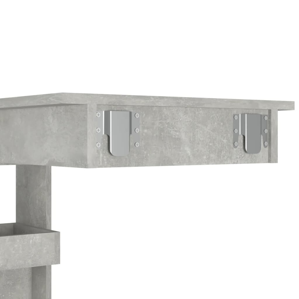 Veggmontert Barbord Betonggrå 102X45X103,5 Cm Konstruert Tre