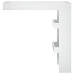 Veggmontert Barbord Høyglans Hvit 102X45X103,5Cm Konstruert Tre