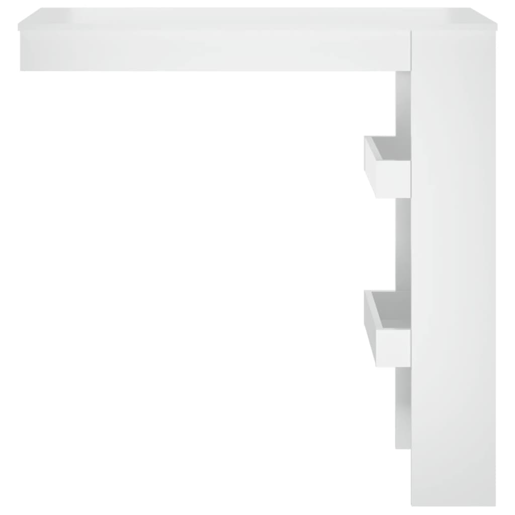 Veggmontert Barbord Høyglans Hvit 102X45X103,5Cm Konstruert Tre