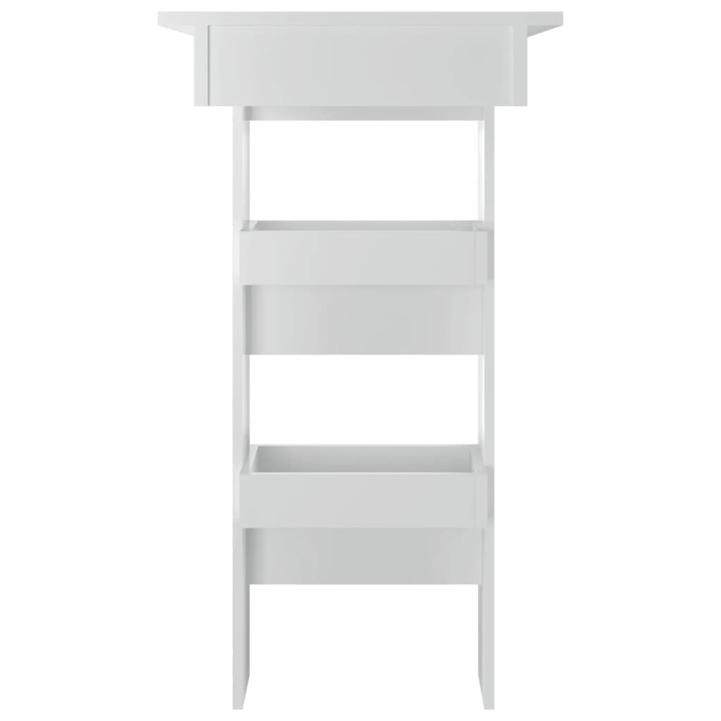Veggmontert Barbord Høyglans Hvit 102X45X103,5Cm Konstruert Tre
