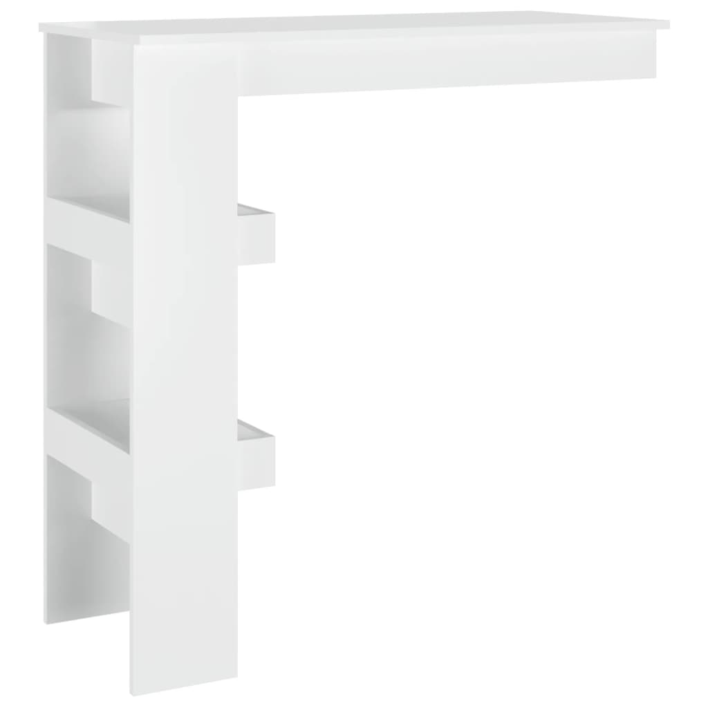 Veggmontert Barbord Høyglans Hvit 102X45X103,5Cm Konstruert Tre