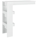 Veggmontert Barbord Høyglans Hvit 102X45X103,5Cm Konstruert Tre