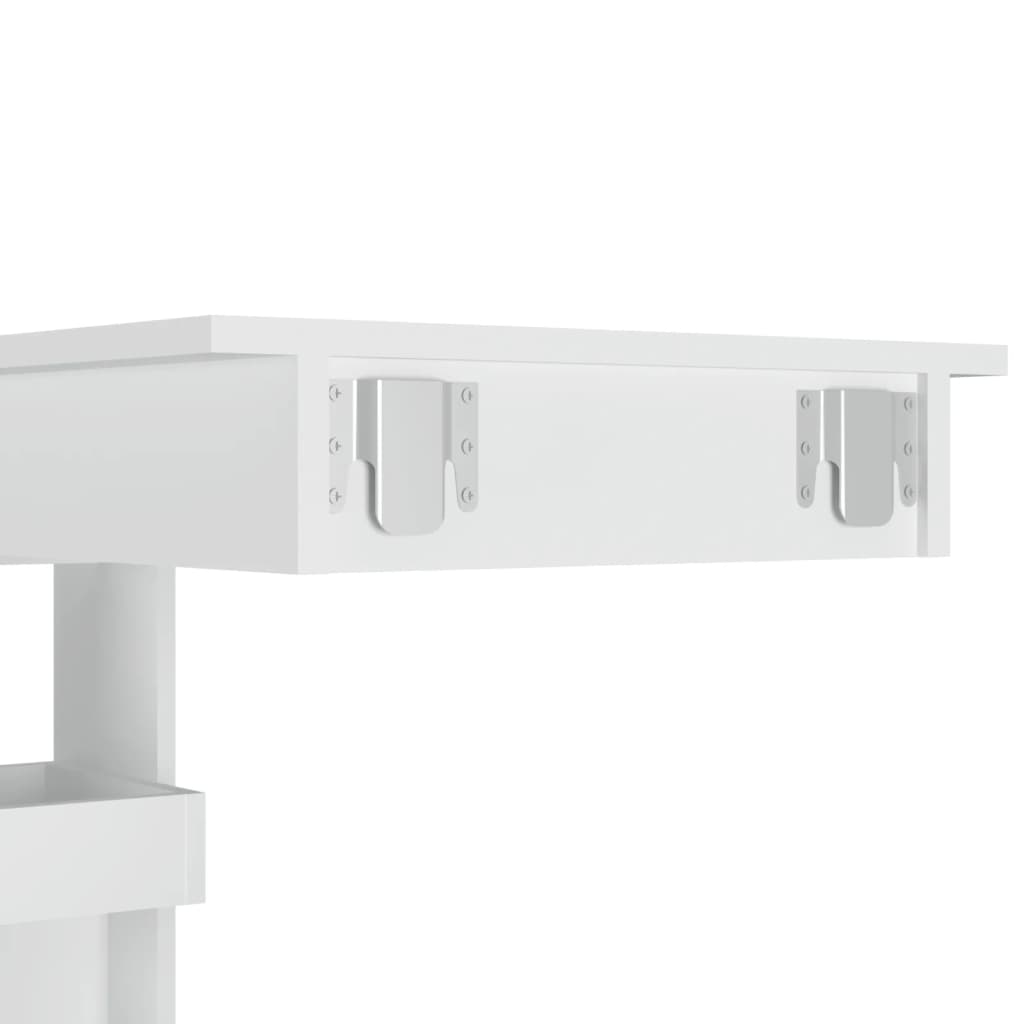 Veggmontert Barbord Høyglans Hvit 102X45X103,5Cm Konstruert Tre