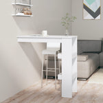 Veggmontert Barbord Høyglans Hvit 102X45X103,5Cm Konstruert Tre