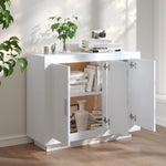 Skjenk Hvit 92X35X75 Cm Konstruert Tre