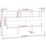 Sengegavlskap Svart 220X18,5X104,5 Cm