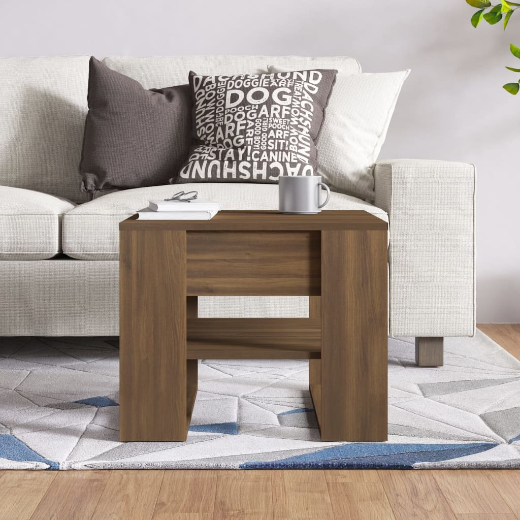 Salongbord Brun Eik 55,5X55X45 Cm Konstruert Tre
