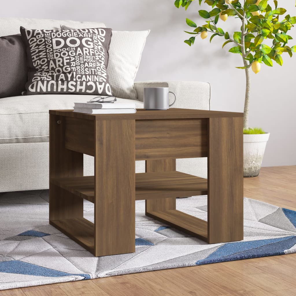 Salongbord Brun Eik 55,5X55X45 Cm Konstruert Tre