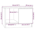 Salongbord Røkt Eik 50X50X36 Cm Konstruert Tre