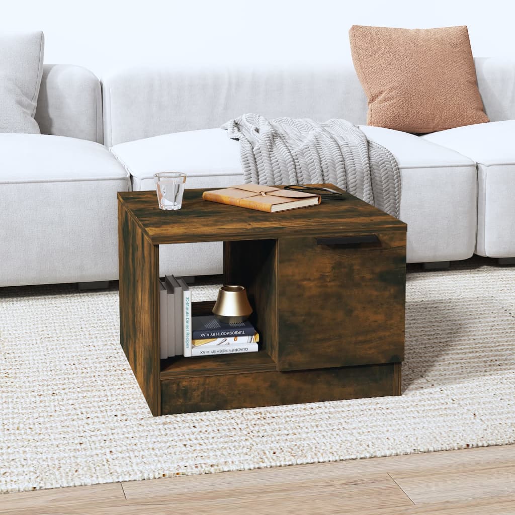 Salongbord Røkt Eik 50X50X36 Cm Konstruert Tre
