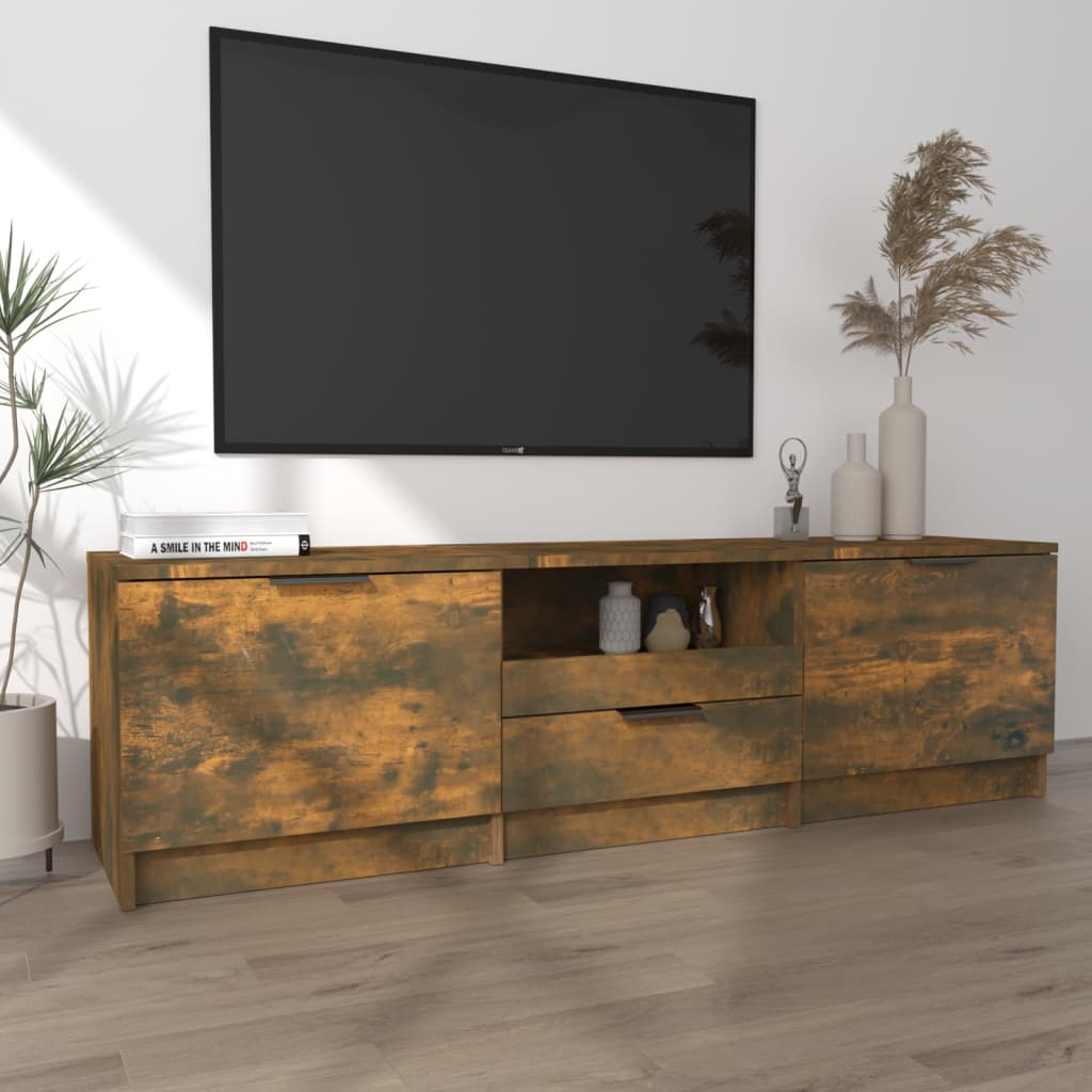 Tv-Benk Røkt Eik 140X35X40 Cm Konstruert Tre