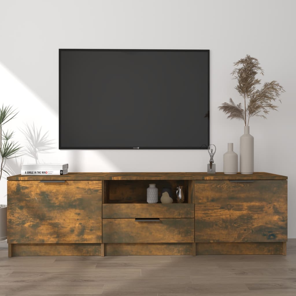 Tv-Benk Røkt Eik 140X35X40 Cm Konstruert Tre