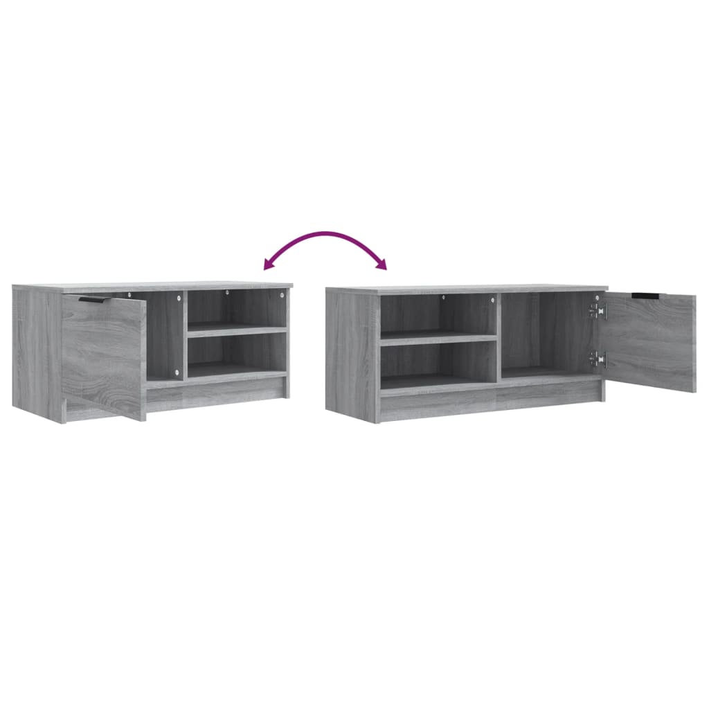 Tv-Benk Grå Sonoma 80X35X36,5 Cm Konstruert Tre