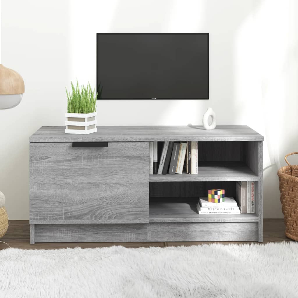 Tv-Benk Grå Sonoma 80X35X36,5 Cm Konstruert Tre