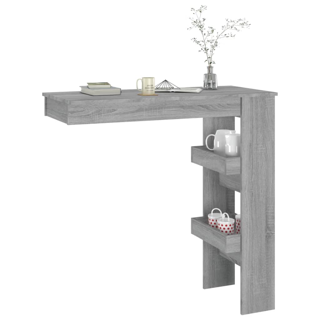 Veggmontert Barbord Grå Sonoma 102X45X103,5 Cm Konstruert Tre